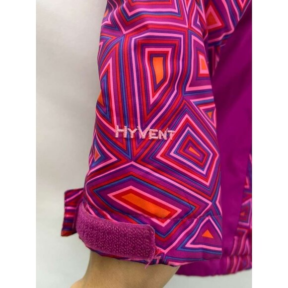 The North Face Girls Large (14/16) Geometric Pattern Hyvent Jacket Pink - Picture 11 of 16